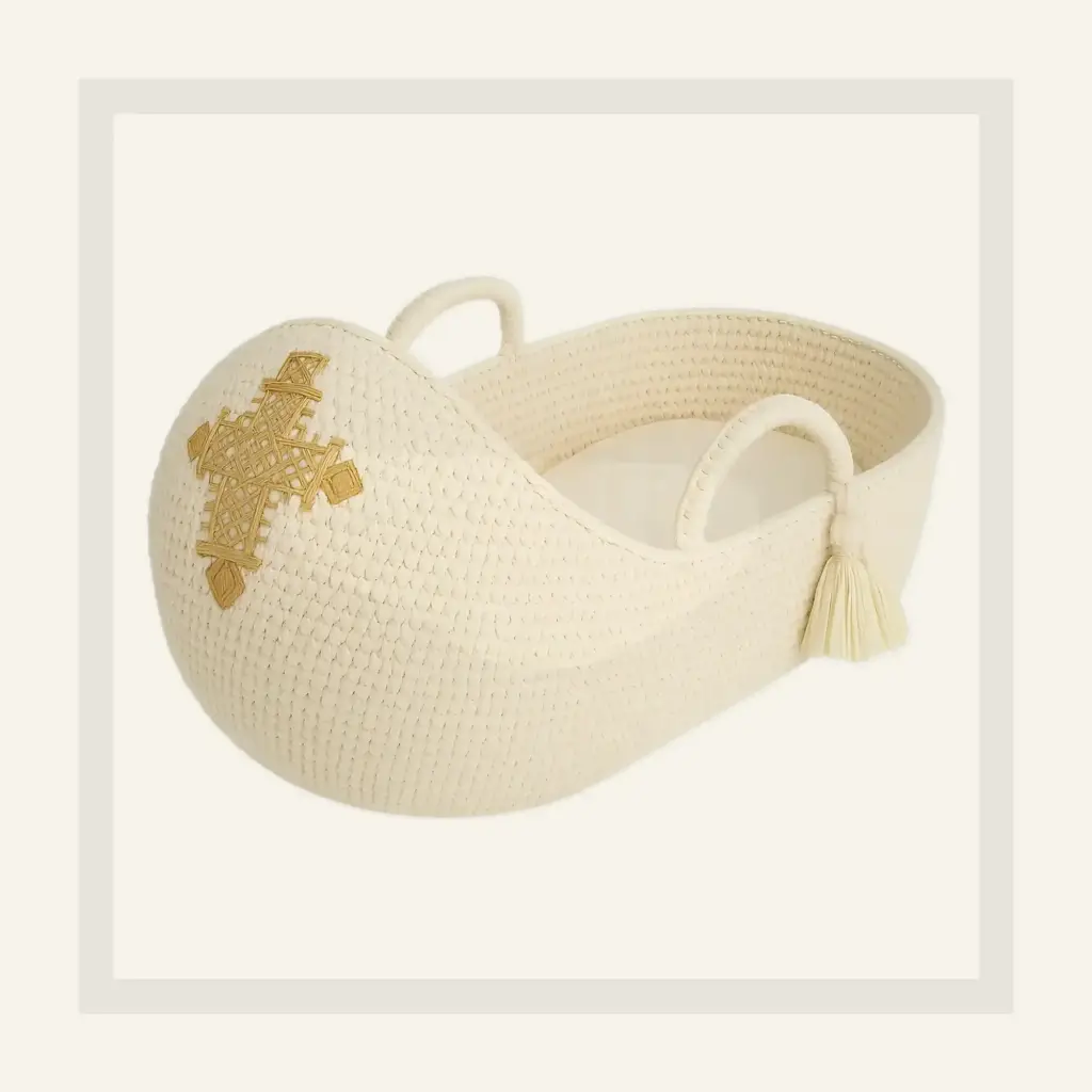 MOSSES BASKET CROSS HEAD - CREAM in cream
